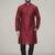 Maroon embroidered dupion silk kurta pyjama