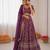 purple jacquard thread sequin lehenga choli set
