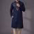 Blue embroidered dupion silk kurta pyjama