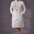 White embroidered dupion silk kurta pyjama