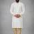 White embroidered dupion silk kurta pyjama