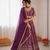 purple jacquard thread sequin lehenga choli set