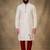 White embroidered dupion silk kurta pyjama