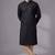 Black embroidered dupion silk kurta pyjama