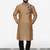 Beige embroidered dupion silk kurta pyjama