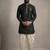 Black embroidered dupion silk kurta dhoti