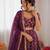 purple jacquard thread sequin lehenga choli set