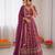 wine jacquard thread sequin lehenga choli set