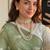Light Green Color Embroidery Work Chiffon Saree