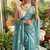 Sky Blue Color Embroidery Work Chiffon Saree