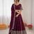 wine chinon silk thread sequin lehenga choli set