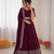 wine chinon silk thread sequin lehenga choli set