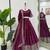 wine chinon silk thread sequin lehenga choli set