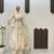 Elegant chinon embroidered gown palazzo set with organza dupatta