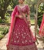 Pink georgette embroidery lehenga CHOLI