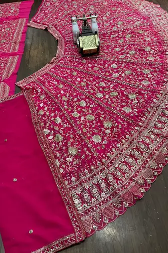 Pink georgette embroidery lehenga CHOLI