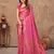 pink silk blend floral woven zari design saree with blouse piece