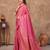 pink silk blend floral woven zari design saree with blouse piece
