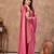 pink silk blend floral woven zari design saree with blouse piece