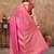 pink silk blend floral woven zari design saree with blouse piece