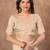 offwhite silk blend floral woven zari design saree with blouse piece
