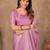 lavender silk blend floral woven zari design saree with blouse piece
