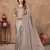 grey silk blend floral woven zari design saree with blouse piece