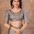 grey silk blend floral woven zari design saree with blouse piece
