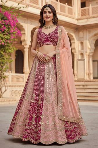 MULTI COLOURE GEORGETTE PARTY WEAR EMBROIDERY LEHNGHA CHOLI 