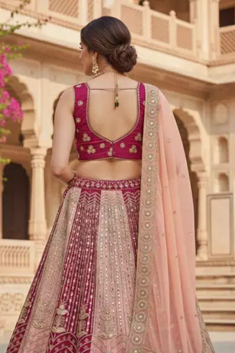MULTI GEORGETTE EMBROIDERY lehenga CHOLI 