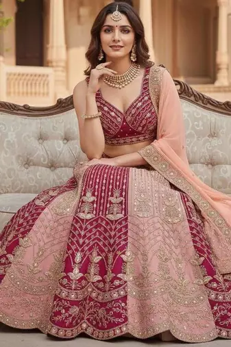 MULTI GEORGETTE EMBROIDERY lehenga CHOLI 