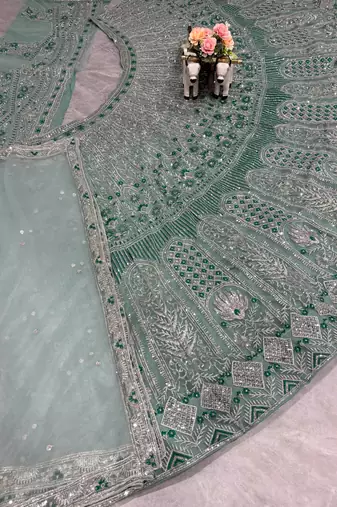 GREEN SOFT EMBROIDERY lehenga CHOLI