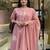 Dusty pink printed cotton kurta pant with dupatta
