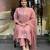 Dusty pink printed cotton kurta pant with dupatta