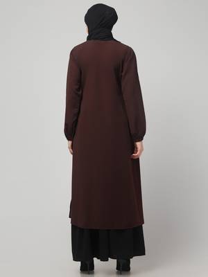 Women abaya burqa dress double color sided pocket 2