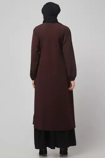 Women abaya burqa dress double color sided pocket