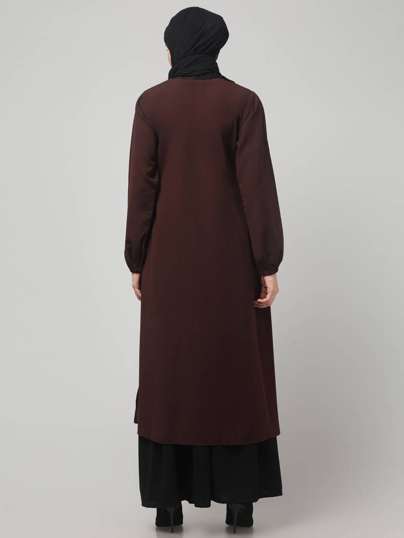 Women abaya burqa dress double color sided pocket