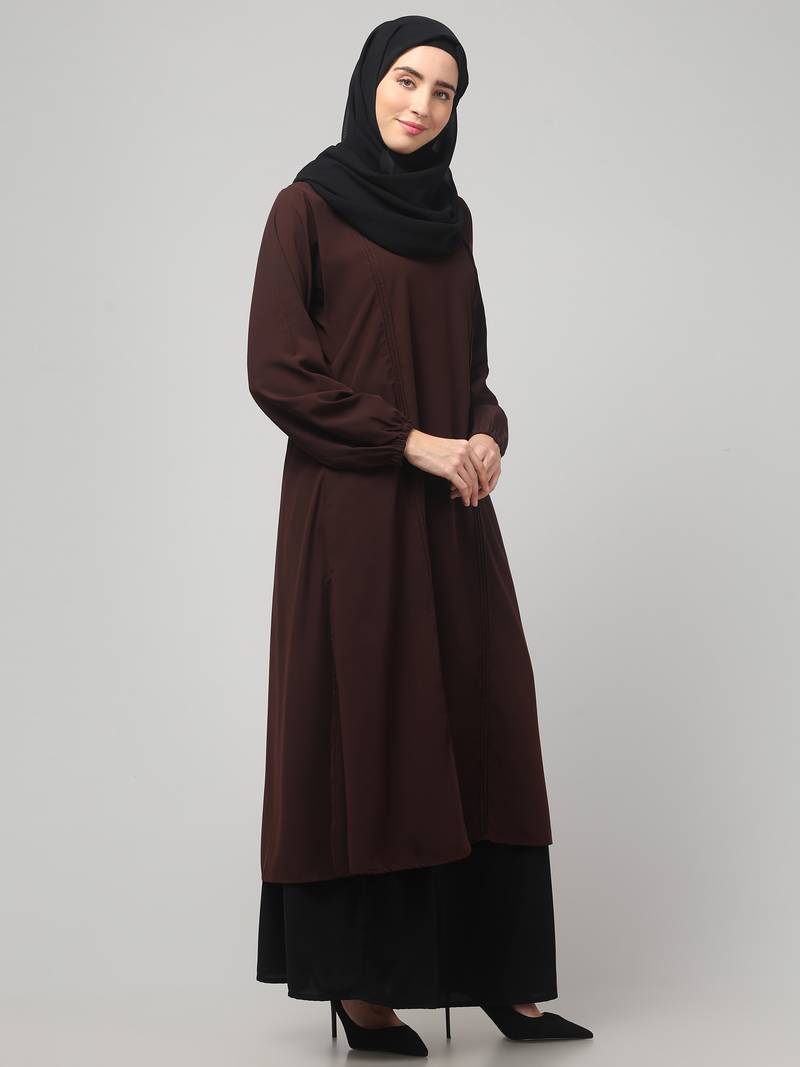 Women abaya burqa dress double color sided pocket