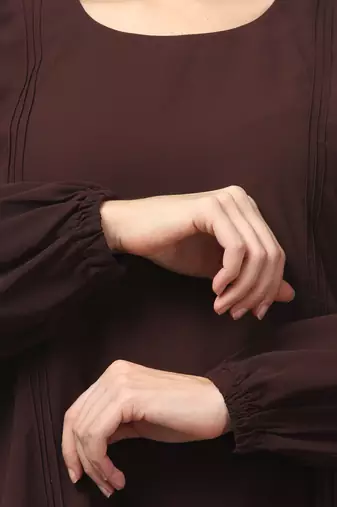 Women abaya burqa dress double color sided pocket