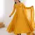 Tranding foux georgette dori work yellow readymade ethnic gown