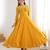Tranding foux georgette dori work yellow readymade ethnic gown