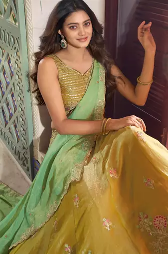  Moss Silk Embroidered Lehenga Choli for & Wedding Wear