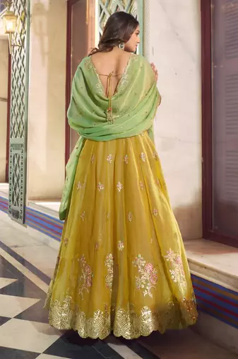  Moss Silk Embroidered Lehenga Choli for & Wedding Wear