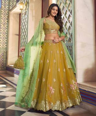  Moss Silk Embroidered Lehenga Choli for & Wedding Wear 4