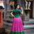 Women's Tasar Silk Leheriya Print Lehenga Choli Set