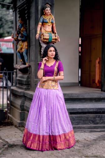 Women's Cotton Silk Jacquard Zari Work Lehenga Choli
