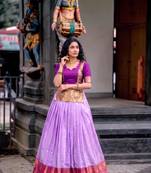 Women's Cotton Silk Jacquard Zari Work Lehenga Choli