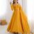 Tranding foux georgette dori work yellow readymade ethnic gown