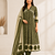 WOMEN COTTON PRINTED ANARKALI KURTA WITH PANT AND DUPATTA 