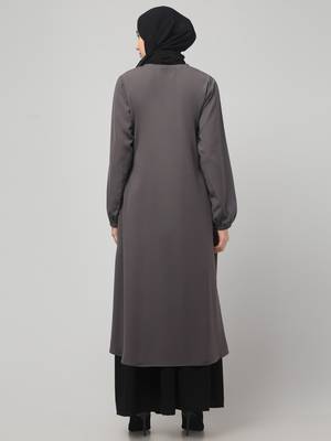 2 Piece Women Abaya Burqa Dress Double Color Sided Pocket 2